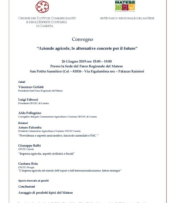 Convegno Aziende agricole, le alternative concrete per il futuro